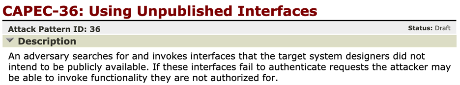 CAPEC-36使用未出版的接口屏幕捕获