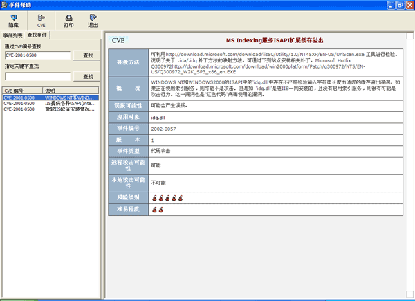 文档使用CVE找到元素的名字