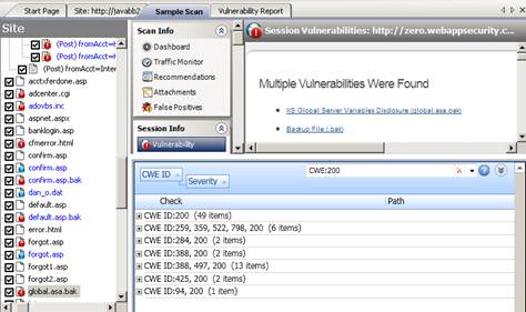 In    HP WebInspect you can group a list of vulnerabilities by their CWE-ID.